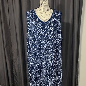 Avenue Blue Leopard Sleeveless Nightgown